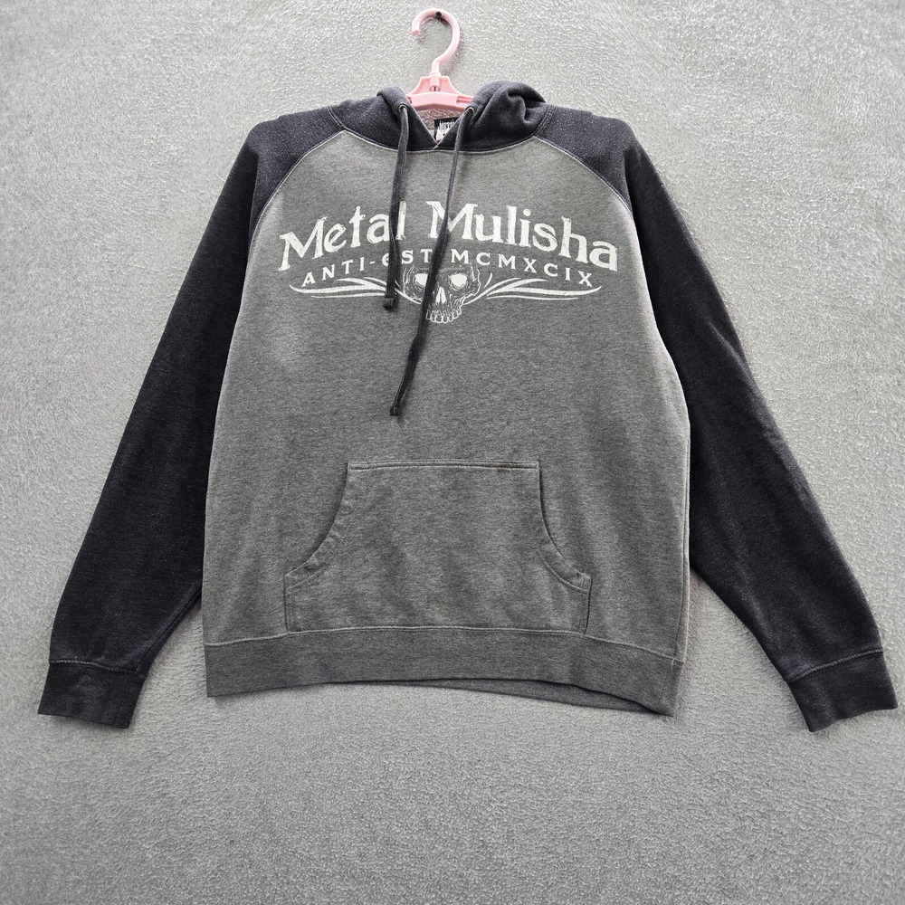 VINTAGE Metal Mulisha Women Sweatshirt XL Gray Grunge Skater Streetwear Y2K READ